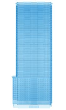 Glass skyscraper. Isolated render on a white background