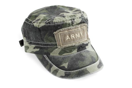 the army cap of the shielding color