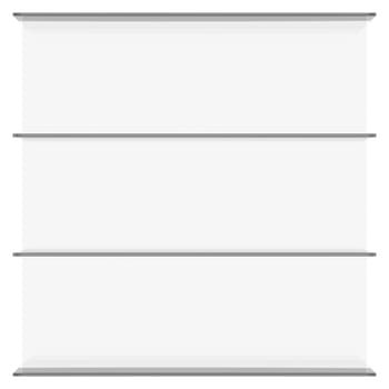 Glass shelves. 3d render isolated on white background