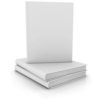 White books. Isolated render on a white background