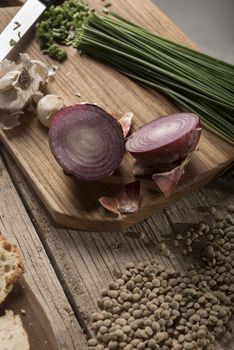 Smacks preparation on a traditional wooden table