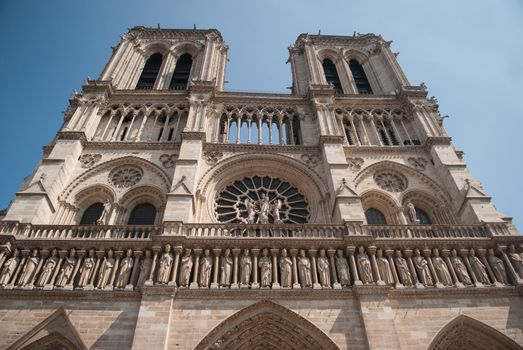 Notre Dame de Paris building face top