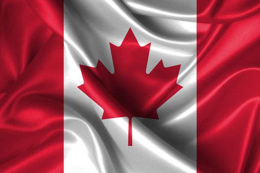 Realistic wavy flag of Canada.