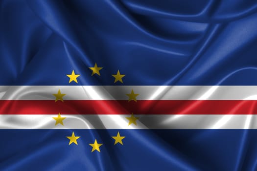 Realistic wavy flag of Cape Verde.