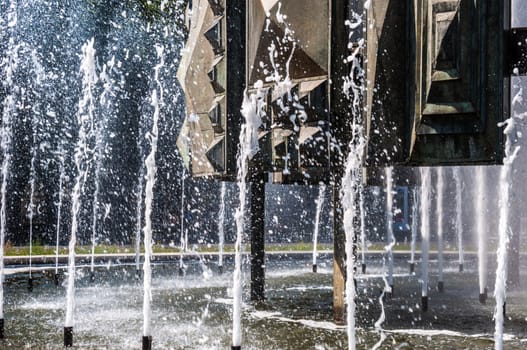 fountain at the Strausberger Platz in Berlin