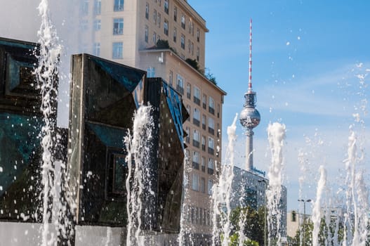 fountain at the Strausberger Platz in Berlin