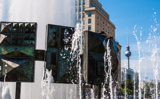 fountain at the Strausberger Platz in Berlin