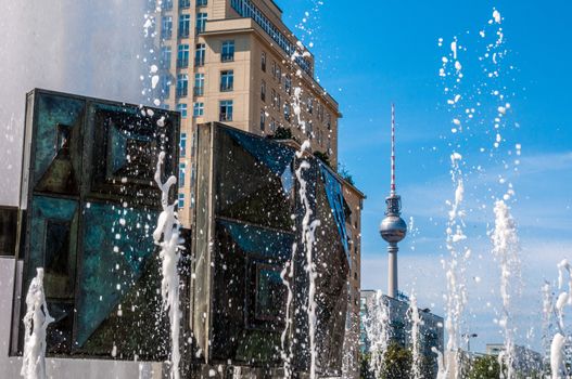 fountain at the Strausberger Platz in Berlin