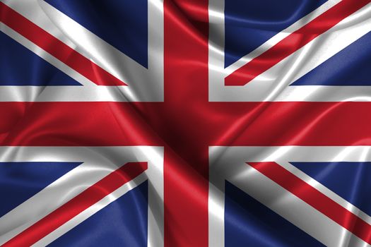 Realistic wavy flag of United Kingdom.