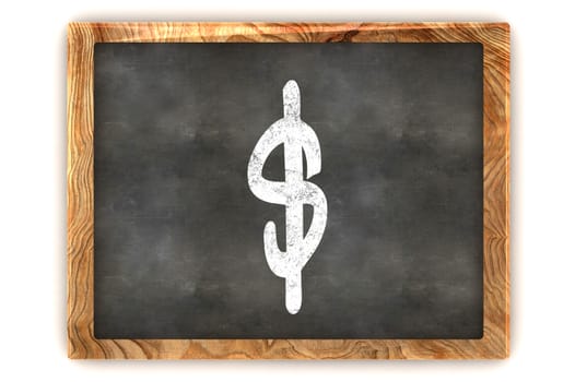 A Colourful 3d Rendered Illustration of a Blackboard showing a Dollar Sign