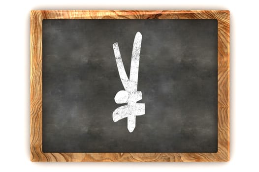 A Colourful 3d Rendered Illustration of a Blackboard showing a Yen Sign