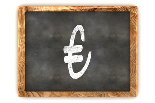 A Colourful 3d Rendered Illustration of a Blackboard showing a Euro Sign