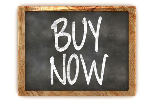 A Colourful 3d Rendered Illustration of a Blackboard Showing Buy Now