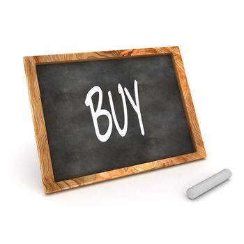 A Colourful 3d Rendered Illustration of a Blackboard Showing Buy