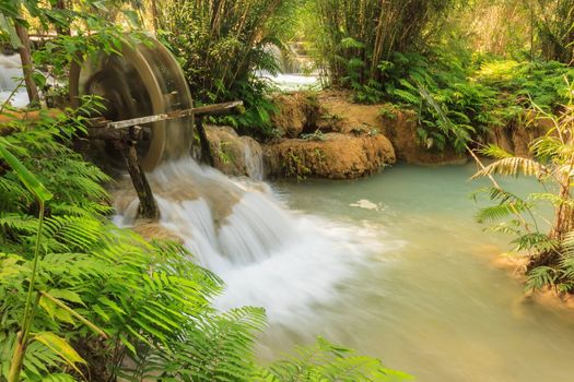 Beautiful Kuang Si waterfalls at Laos.