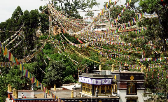 Mantra�s at Swayambhunath stupa temple on the outskirts of Kathmandu, Nepal