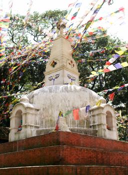 Swayambhunath stupa temple on the outskirts of Kathmandu, Nepal. Unesco world heritage site (aslo known as "monkey temple")