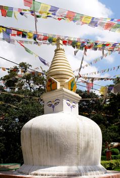 Swayambhunath stupa temple on the outskirts of Kathmandu, Nepal. Unesco world heritage site (aslo known as "monkey temple")