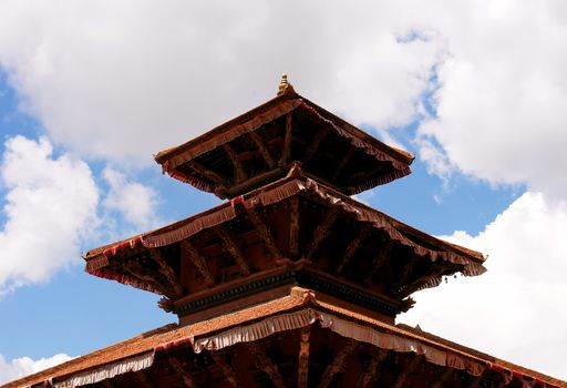 Durbar Square building - Hindu temples in the ancient city, valley of Kathmandu. Nepal
                          