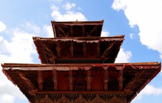 Durbar Square building - Hindu temples in the ancient city, valley of Kathmandu. Nepal
                          