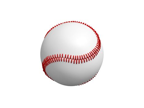 Single baseball ball, isolated on white background.