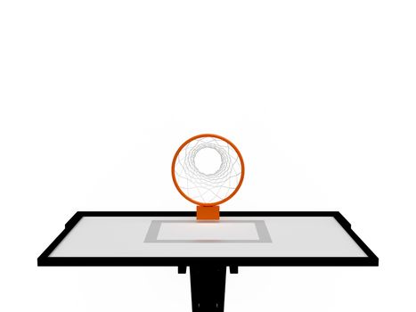 Basketball basket, top view, isolated on white background.