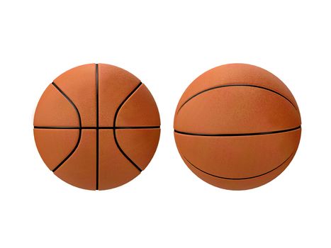 Basketball, front and side view, isolated on white background.