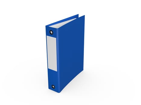Blue business folder, isolated on white background