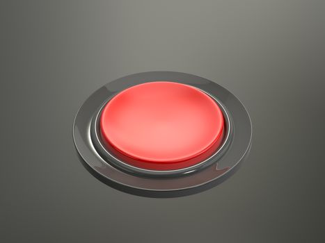 Red shiny pressed button on dark background.