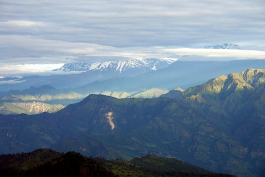 View of Annapurna mountain, trek to base camp conservation area, Nepal