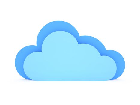 Blue clouds, isolated on white background.