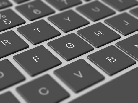 Keys with dark color keyboard, depth of field.