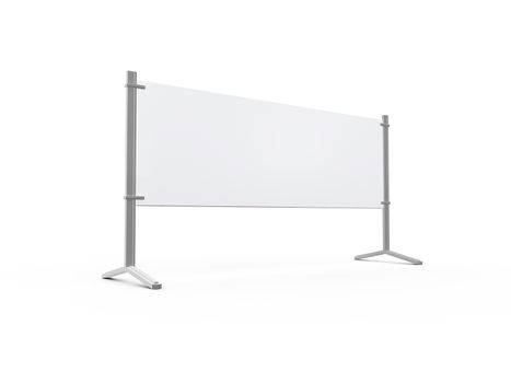 Road barrier or billboard, isolated on white background.