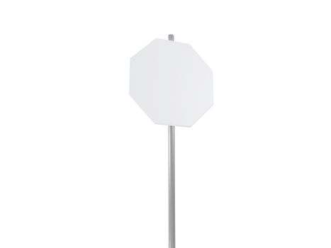 Octagon road sign, isolated on white background.