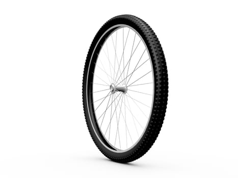 Bicycle wheel, isolated on white background.