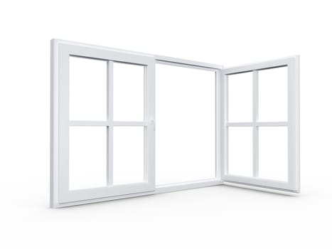 Modern window, isolated on white background.