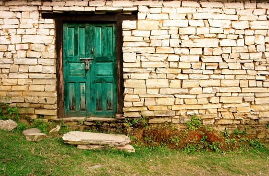 himalayan traditional stone house, trek to Annapurna Base Camp in Nepal

                               