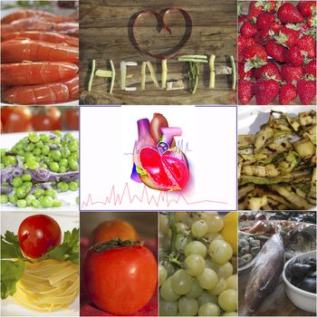 Abstract concept: food and healthy heart and wellness