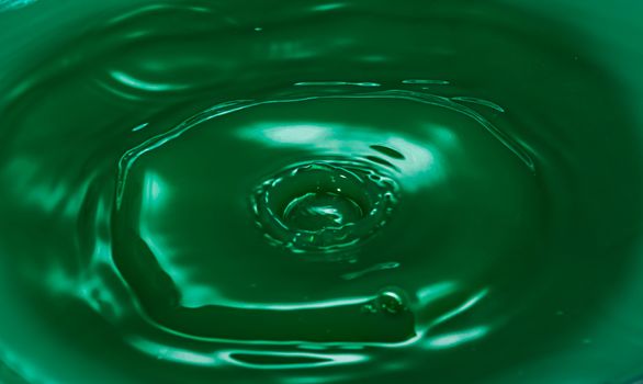 Abstract of Water Drops and droplets, green Liquid , Copy Space, High speed