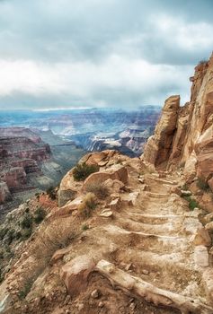 steep trail into canyon