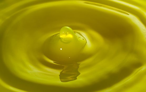 Abstract of Water Drops and droplets, Yellow Liquid , Copy Space, High speed