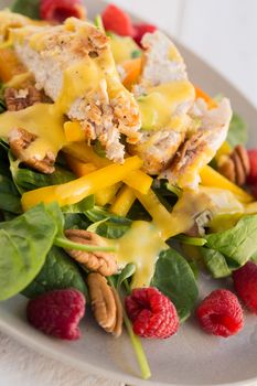 Californian Chicken Salad with raspberry and mango mayonnaise