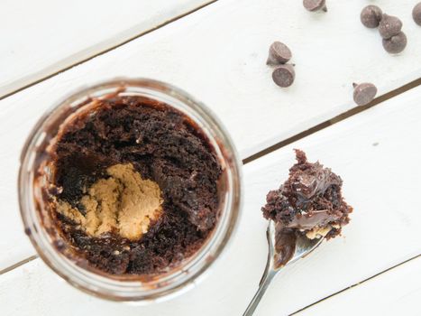 Brownie cupcake in a jar