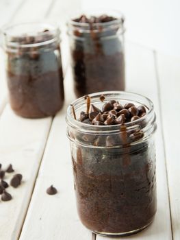 Brownie cupcake in a jar