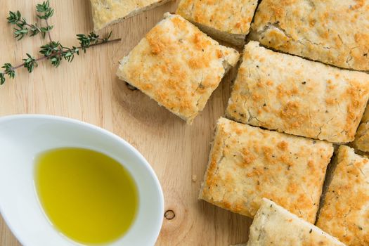 Traditional homemade italian focaccia bread