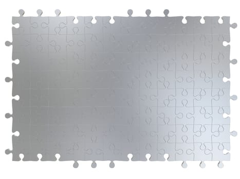 Puzzle pieces connected isolated on white background, concept of solution
