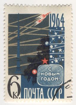USSR - CIRCA 1963: stamp printed in USSR, devoted to the New Year 1964, circa 1963