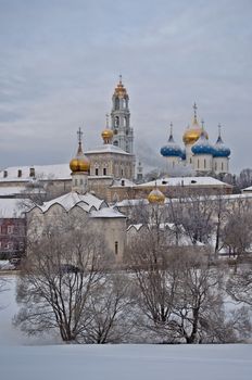 Holy Trinity Sergius Lavra, Sergiev Posad, Russia, winter time. UNESCO World Heritage Site