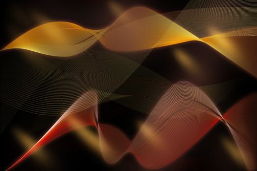 Illustration of Abstract Waves at dark background