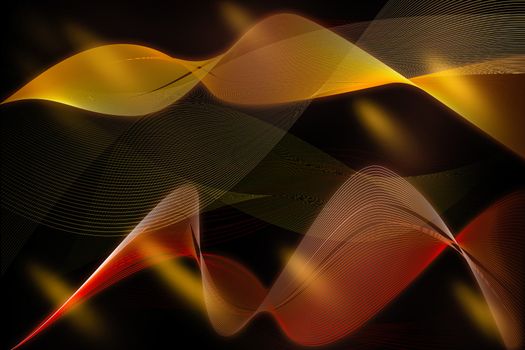 Illustration of Abstract Waves at dark background